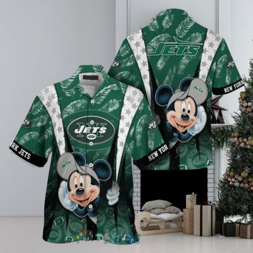 Mickey Mouse NFL New York Jets Hat Tropical Hawaiian Shirt