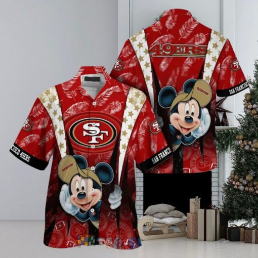 Mickey Mouse NFL San Francisco 49ers Hat Tropical Hawaiian Shirt