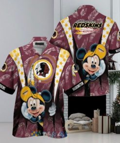 Mickey Mouse NFL Washington Commanders Hat Tropical Hawaiian Shirt