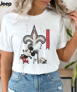 Mickey Mouse Nfl New Orleans Saints Football Super Bowl Champions Helmet Logo Shirt