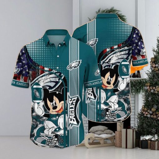 Mickey Mouse Philadelphia Eagles NFL Hawaiian Shirt Gift For Beach Trip, NFL Hawaiian Shirt