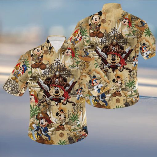 Mickey Mouse Pirate Treasure Map Hawaiian Shirt