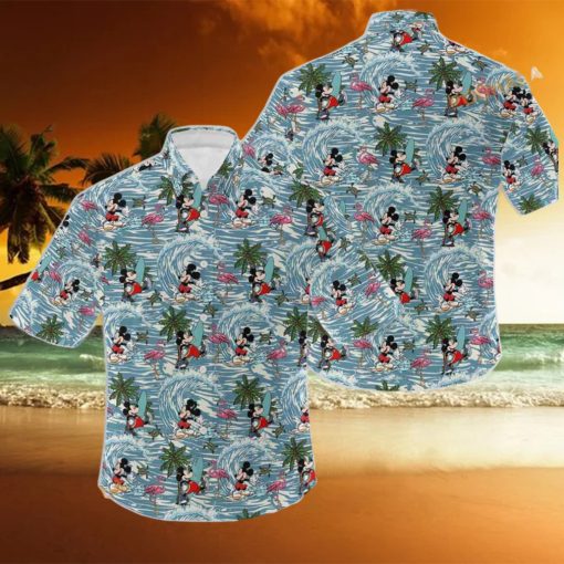 Mickey Mouse Surfing, Tropical Beach Shirt