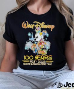 Mickey Mouse Walt Disney 100 years 1923 2023 where dreams come true shirt