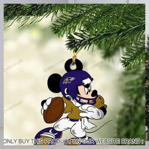 Mickey Mouse X Baltimore Ravens 2023 Christmas Ornament