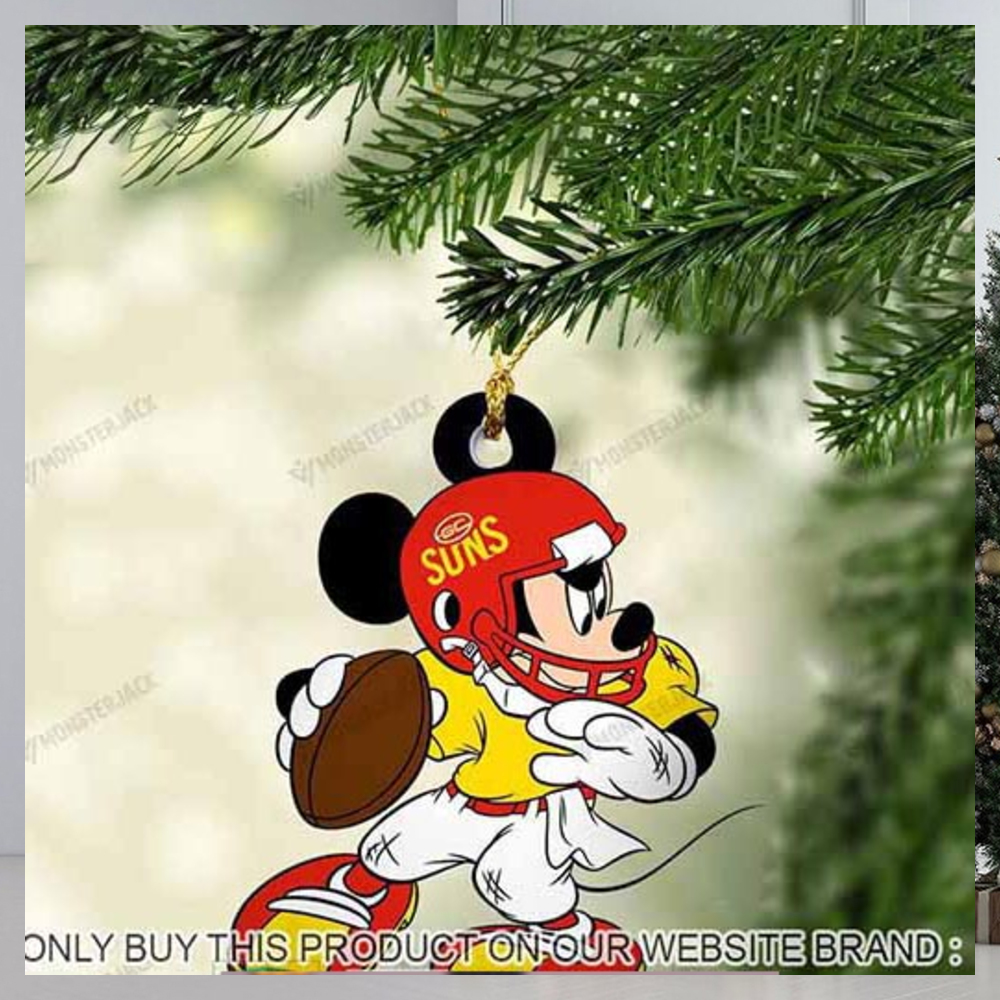 Mickey Mouse X Gold Coast Suns 2023 Christmas Ornament - teejeep