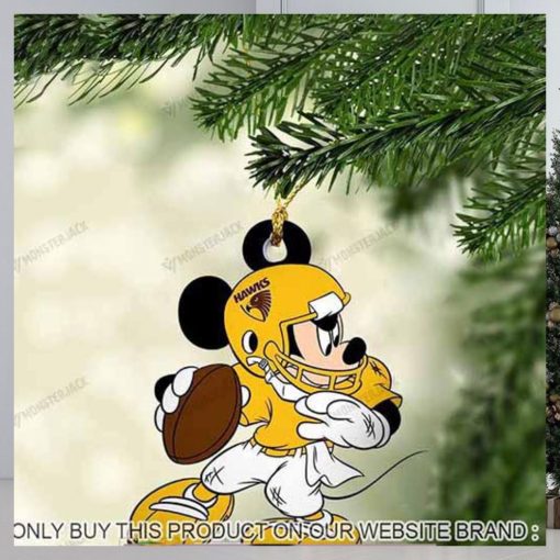 Mickey Mouse X Hawthorn Football Club 2023 Christmas Ornament