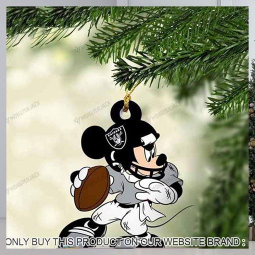 Mickey Mouse X Las Vegas Raiders 2023 Christmas Ornament