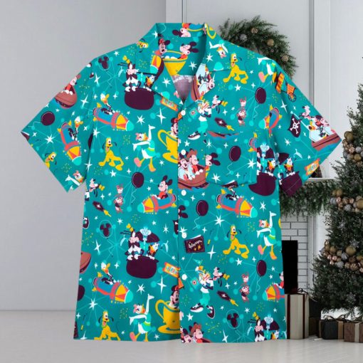 Mickey Mouse and Friends Play in the Park Woven Hawaii Shirt for Adults