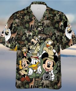 Mickey Mouse and Friends Safari Hawaiian Shirt, Disney Animal Kingdom Park Hawaiian Shirt