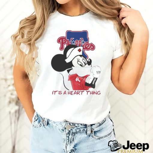 Mickey Mouse face mask it's a heart things Philadelphia Phillies shirt