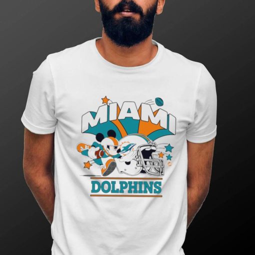 Mickey Mouse player NFL Miami Dolphins football helmet logo character funny shirt