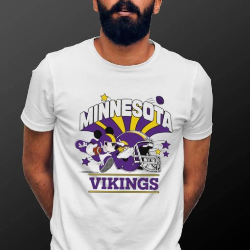 Mickey Mouse player NFL Minnesota Vikings football helmet logo character funny shirt