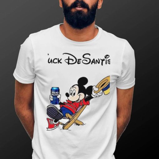 Mickey Mouse with Bud Light beer fuck De Santis shirt