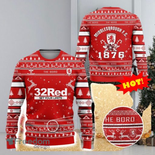 Middlesbrough FC The Boro 3D Ugly Christmas Sweater