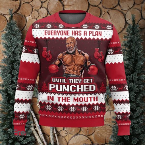 Mike Tyson Everyone Has A Plan Until They Get Punched In The Mouth 3D Sweater Christmas Gift Ugly Christmas Sweater