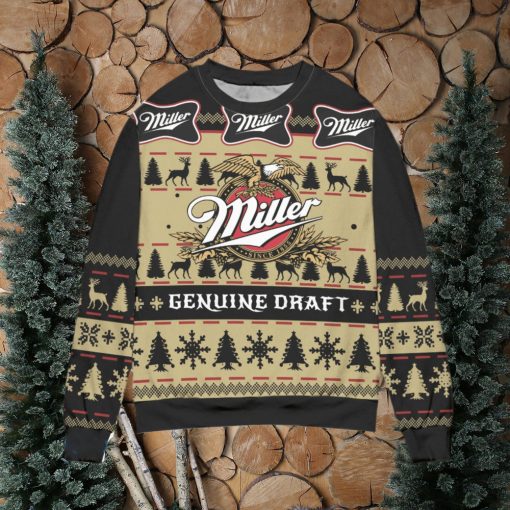 Miller Genuine Draft Snowflake Christmas Pattern Ugly Christmas Sweater Christmas Gift For Men And Women