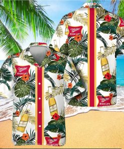 Miller High Life Beer Summer Plants Hawaiian Shirt