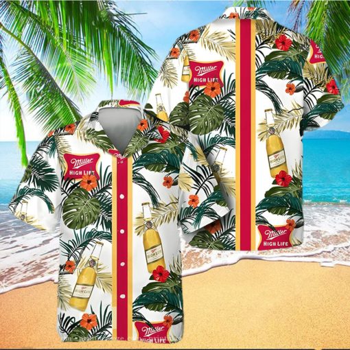 Miller High Life Beer Summer Plants Hawaiian Shirt