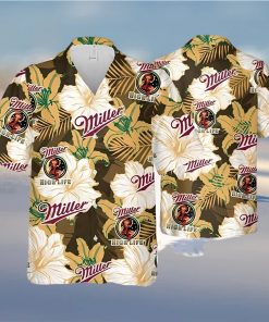 Miller High Life Hawaiian Shirt Floral Pattern Beer Lovers Gift