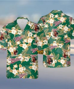 Miller High Life Hawaiian Shirt Tropical Flower Pattern Beach Lovers Gift