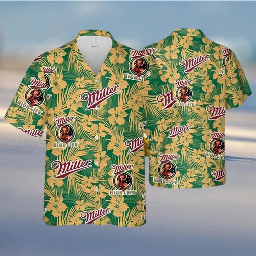 Miller High Life Hawaiian Shirt Tropical Flower Pattern Gift For Beer Lovers