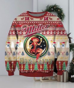 Miller Highlife Beer Ugly Christmas Sweater