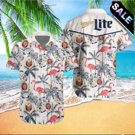 Miller Lite Flamingo Beer Hawaiian Shirt