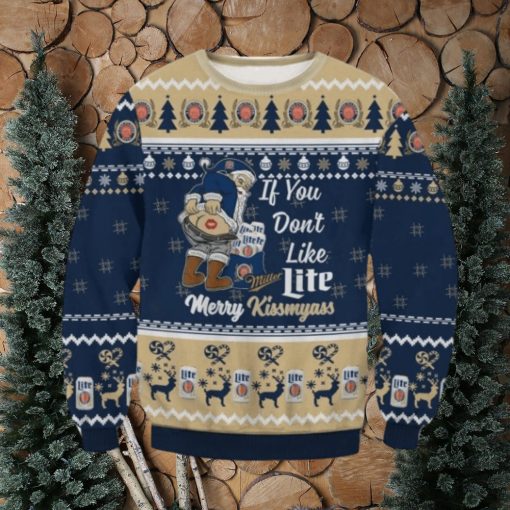 Miller Lite Merry Kissmyass Ugly Sweater Christmas Gift For Men And Women