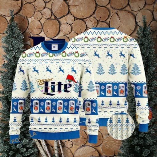 Miller Lite Santa Hat Family Ugly Christmas Sweater