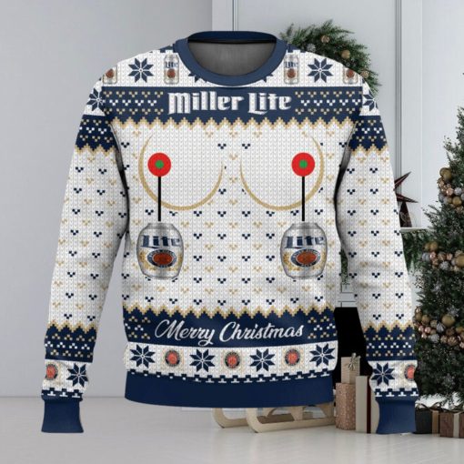 Miller Lite Titties Funny Ugly Christmas Sweater 2023 Christmas Gift 3D Sweater