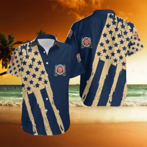 Miller Lite USA Flag Hawaiian Combo Shirt And Short Gift Hawaiian For Mens