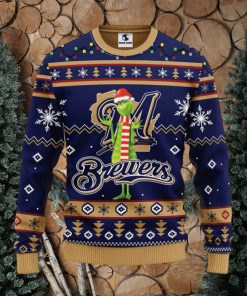 Milwaukee Brewers Funny Grinch Christmas Ugly Sweater