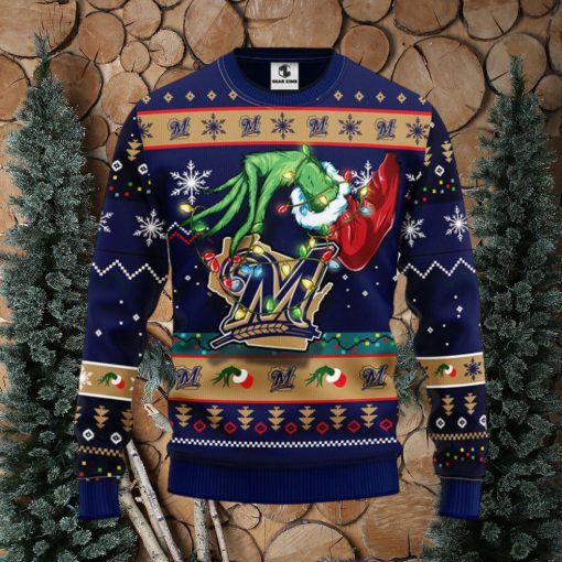 Milwaukee Brewers Grinch Christmas Ugly Sweater