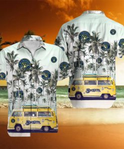 Milwaukee Brewers MLB Coconut Car Pattern Hawaiian Shirt