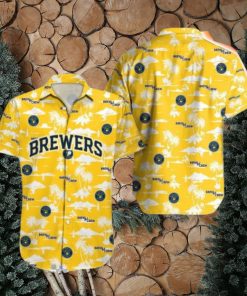 Milwaukee Brewers MLB Coconut Pattern Yellow Hawaiian Shirt