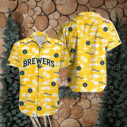 Milwaukee Brewers MLB Coconut Pattern Yellow Hawaiian Shirt