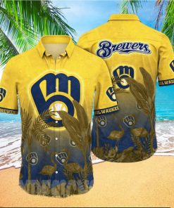 Milwaukee Brewers MLB Floral Full Printing 3D Hawaiian Shirt