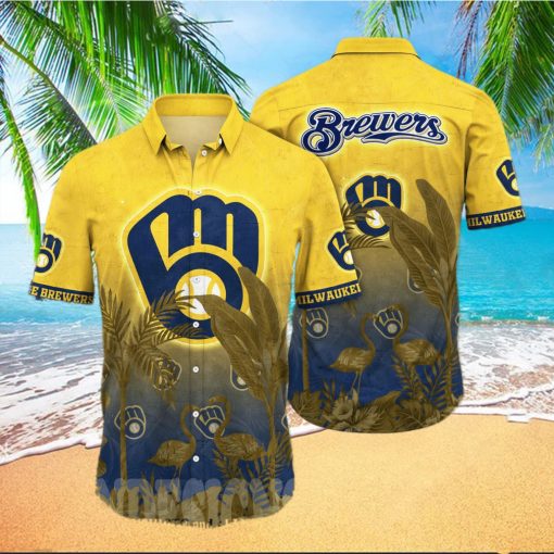 Milwaukee Brewers MLB Floral Full Printing 3D Hawaiian Shirt