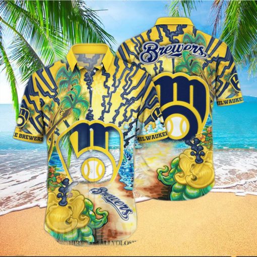 Milwaukee Brewers MLB Floral Unisex Hawaiian Shirt