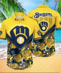 Milwaukee Brewers MLB Flower Classic All Over Printed Hawaiian Shirt