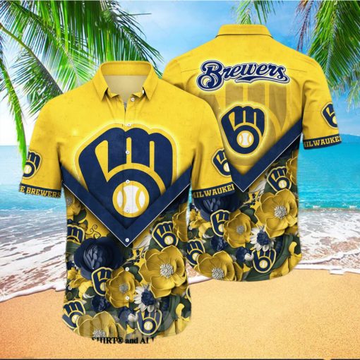 Milwaukee Brewers MLB Flower Classic All Over Printed Hawaiian Shirt