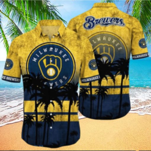 Milwaukee Brewers MLB Logo Coconut Tropical Hawaiian Shirt Beach Gift For Fans