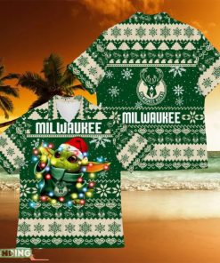 Milwaukee Bucks Baby Yoda Star Wars Hawaiian Shirt For Men And Women Gift Christmas Holidays