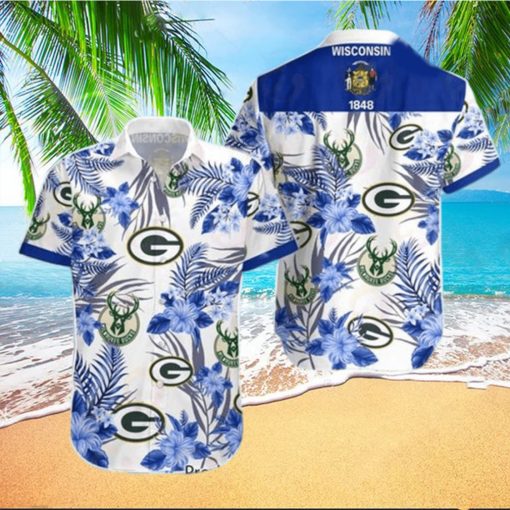 Milwaukee Bucks Green Bay Packers Hawaiian Shirt