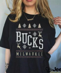 Milwaukee Bucks Holiday Ugly Christmas T Shirt