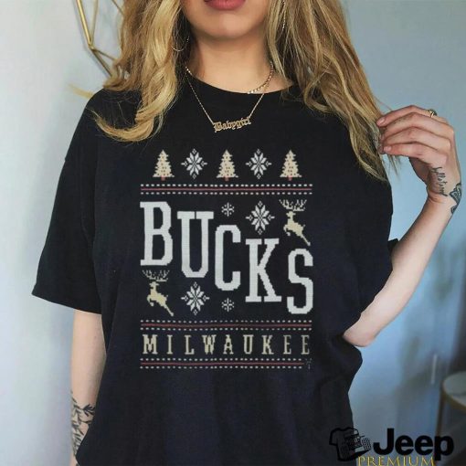 Milwaukee Bucks Holiday Ugly Christmas T Shirt