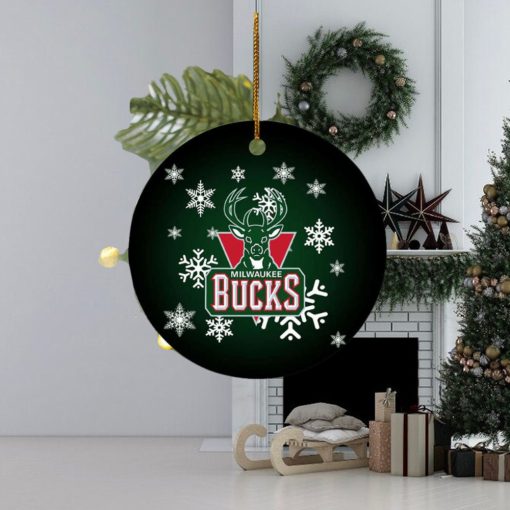 Milwaukee Bucks NBA Custom Name 2023 Holiday Christmas Decorations Ornament