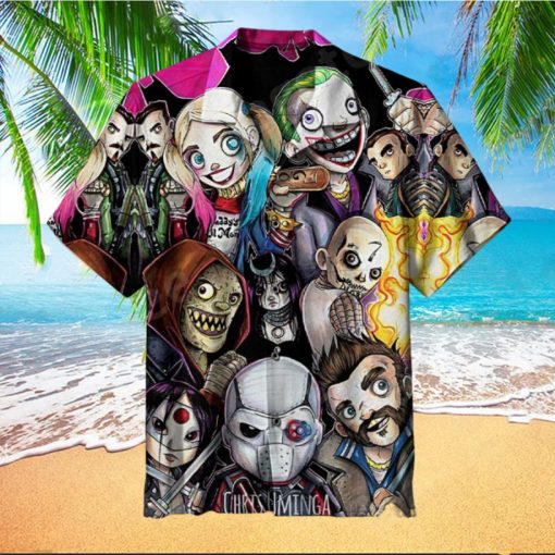 Mini Suicide Squad Comic Characters Hawaiian Shirt And Short