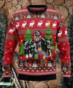 Miniature Schnauzer Family Snow Ugly Christmas Sweater Family Christmas Gift